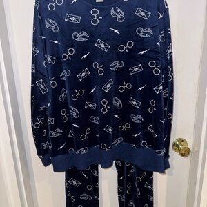 Wizarding World of Harry Potter two piece Navy Blue lounge /Pajama Set Size XXL